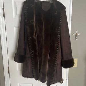 Via Spiga brown fur coat